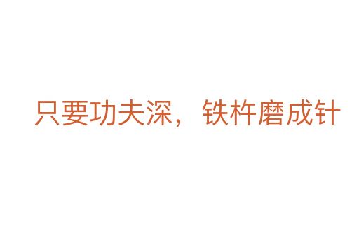 只要功夫深，鐵杵磨成針