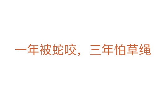 一年被蛇咬,三年怕草繩