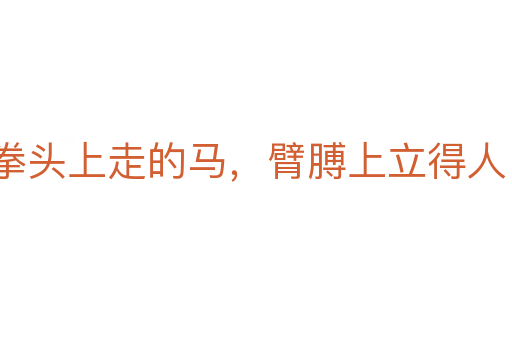 拳頭上走的馬，臂膊上立得人