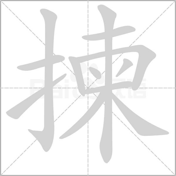 揀的筆順動畫演示