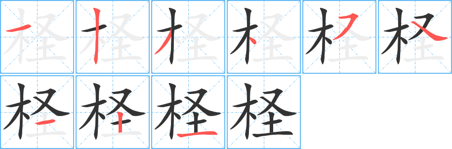 檉的筆順分步演示