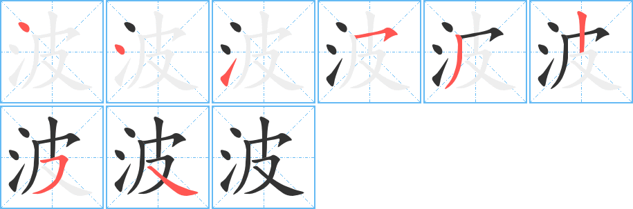 波的筆順?lè)植窖菔?>
					
                    <hr />
                    <h2>波的基本信息</h2>
                    <div   id=