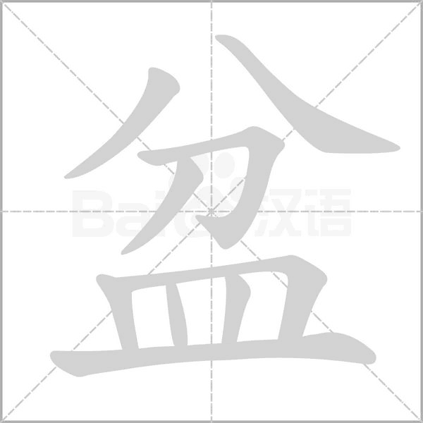 盆的筆順動畫演示