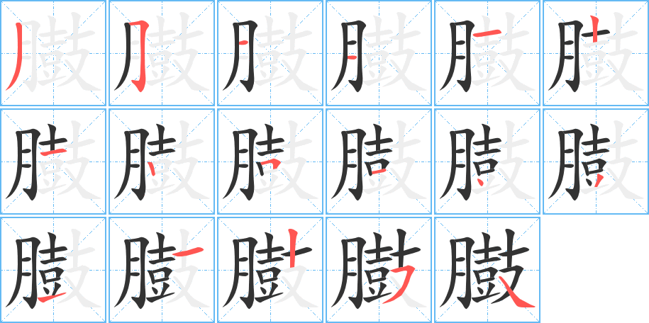 臌的筆順分步演示