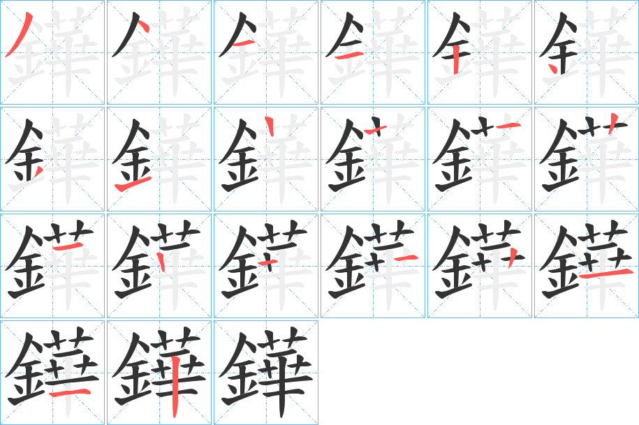 鏵的筆順?lè)植窖菔?>
					
                    <hr />
                    <h2>鏵的基本信息</h2>
                    <div   id=