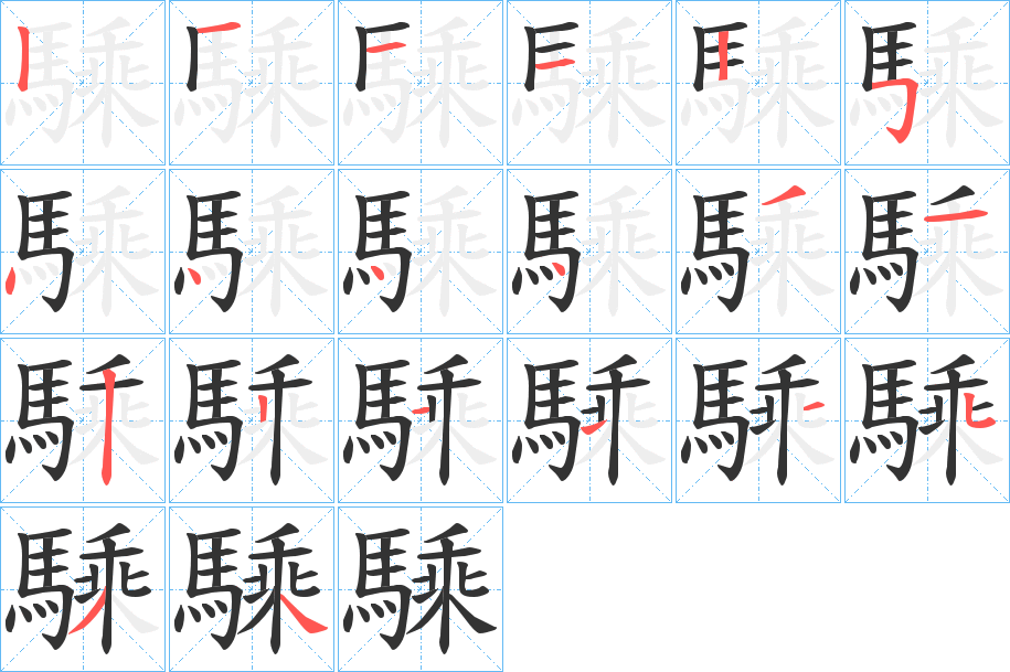 騬的筆順分步演示